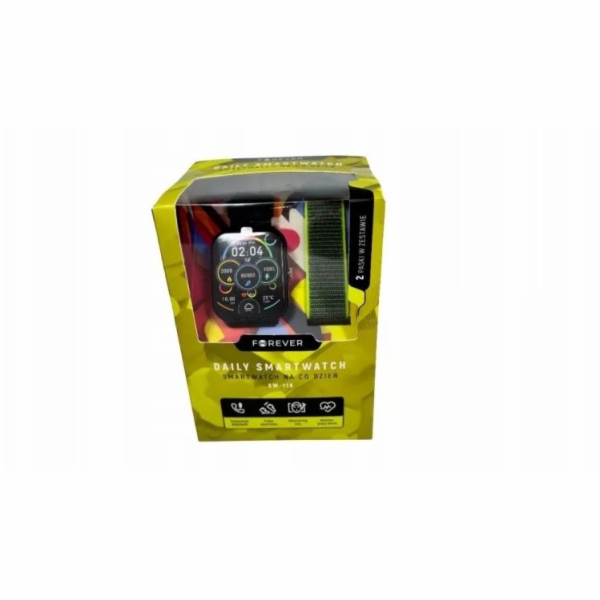 NoName Chytré hodinky Forever Smartwatch SW-116 černá/žlutá