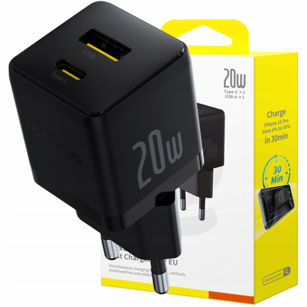Baseus Nabíječka Palm 20W rychlá síťová nabíječka USB + U...