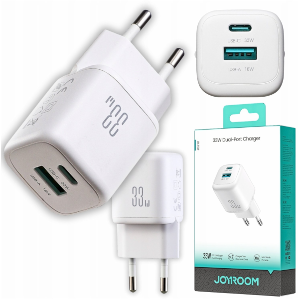 Joyroom Nabíječka Joyroom JR-TG7 33W USB-A + USB-C nástěn...