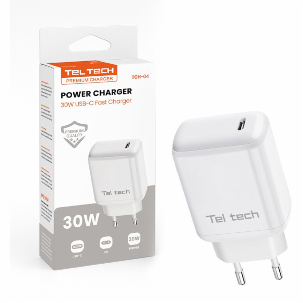 Teltech Nabíječka TYPE-C 30W nástěnná nabíječka bílá TCH-04