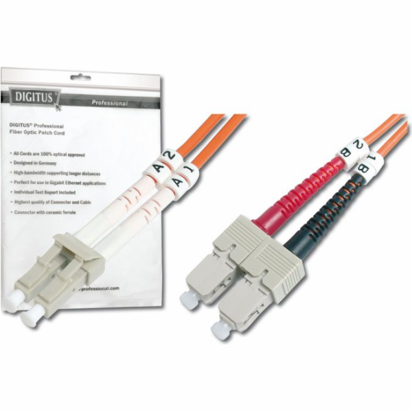 Digitus Optický patchcord , duplexní MM 50/125 OM2 LC-SC,...