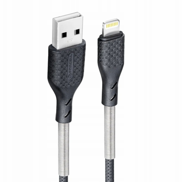 ForCell Lightning kabel 2.4A CB-01A 1m s uhlíkovým oplete...