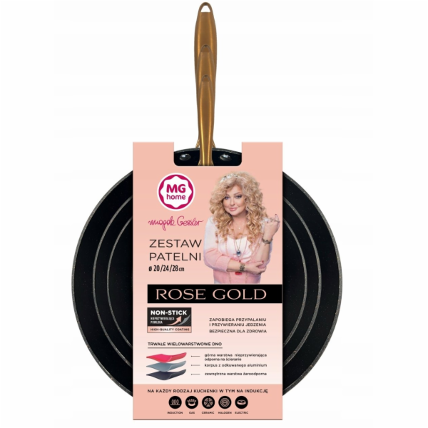 Berlinger Haus Sada pánví růžovo-zlatá 20, 24 a 28 cm