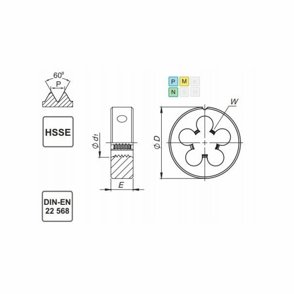 Fanar DIE M 5x0,5 DIN-22568 (6g) HSSE INOX