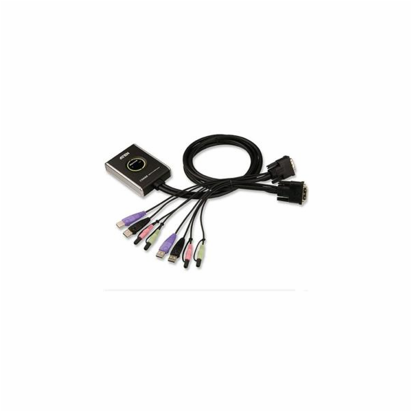 ATEN přepínač KVM 2-port DVI KVMP USB2.0, mini, audio, 1....