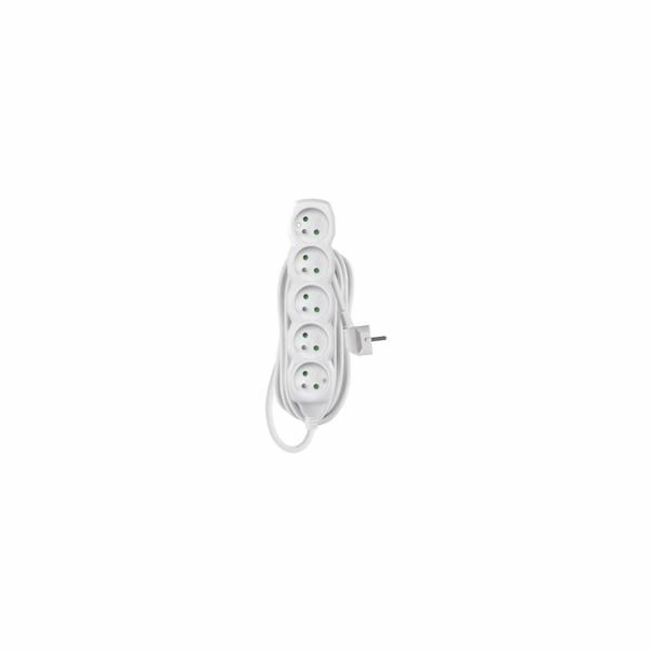 Prodlužovací přívod 5z.  10m, 3 x 1mm2, bílý
