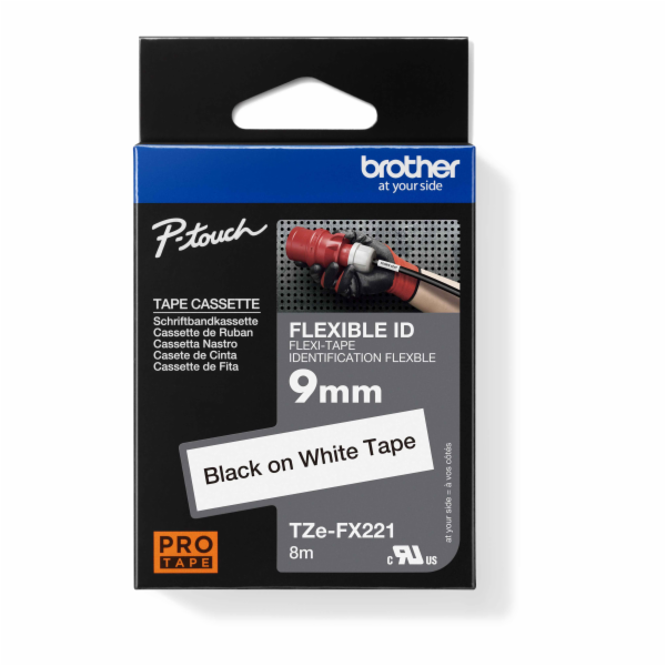 BROTHER TZEFX221 - kazeta TZ šířky 9mm, flexibilní páskou...