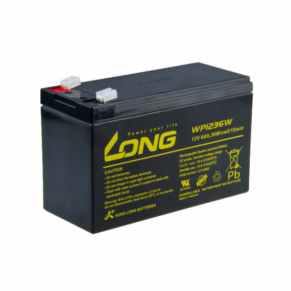 Long Baterie  WP1236W (12V/9Ah - Faston 250, HighRate)