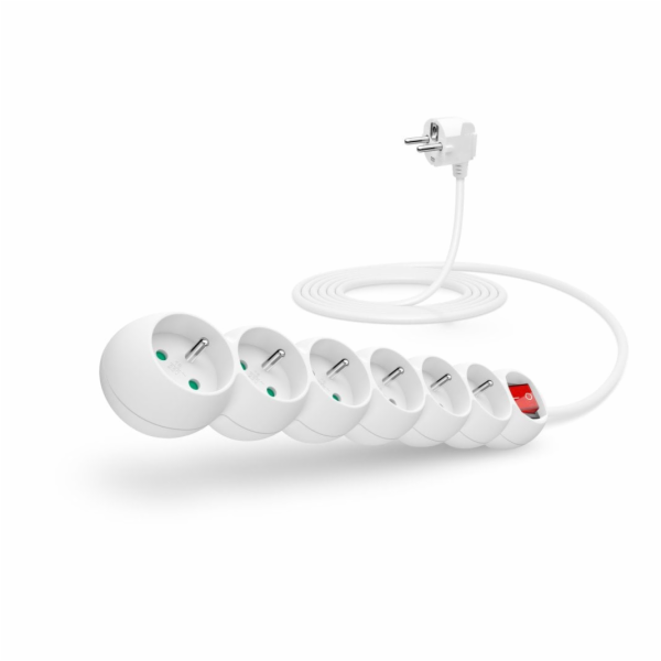 CONNECT IT prodlužovací kabel 230 V, 6 zásuvek, 3 m, s vy...