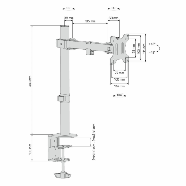 CONNECT IT SingleArm CMF-3103-BK CONNECT IT SingleArm sto...