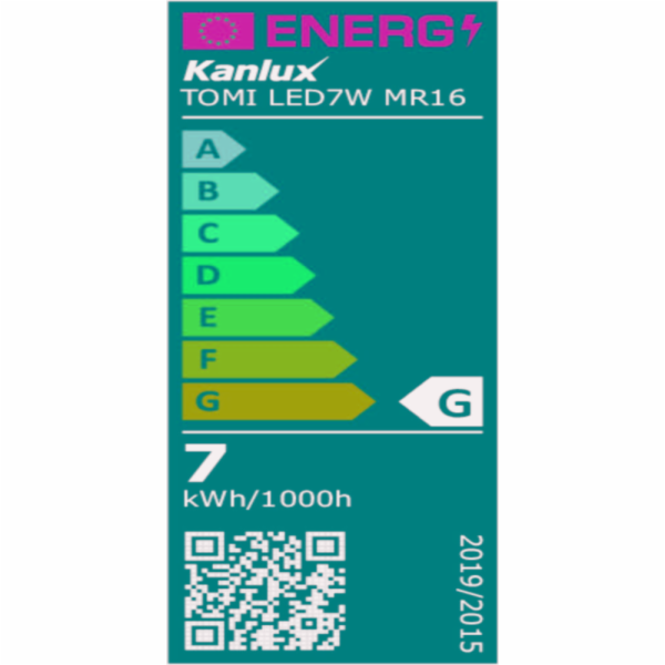 LED žárovka Kanlux TOMI LED7W MR16-CW 5300K Gx5,3  22707