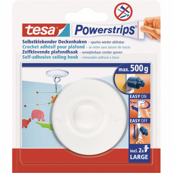 Tesa Powerstrips - Indoor - Univerzální háček - Bílá - Pl...
