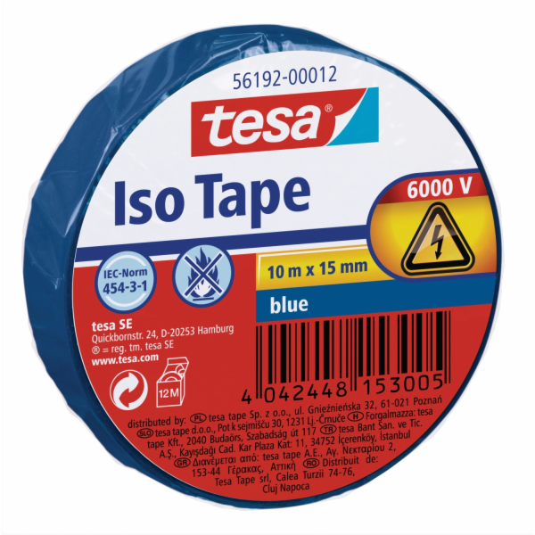 Lepicí páska Tesa Iso modrá 10 m x 15 mm