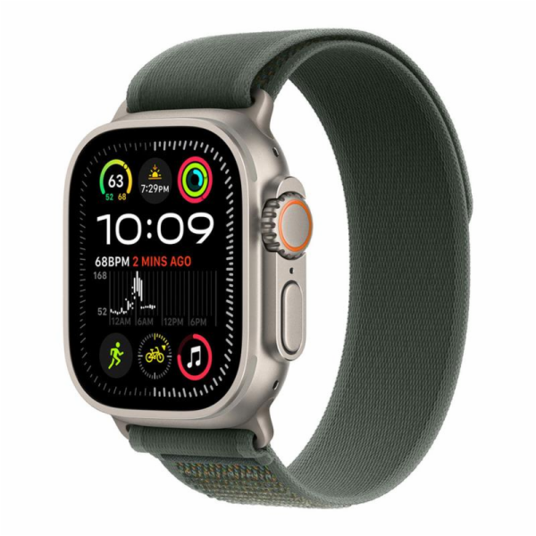 Apple Watch 49mm Green Trail Loop - S/M - Natural Titaniu...