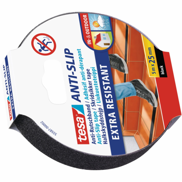 Tesa Protiskluzová páska černá 5 m x 25 mm