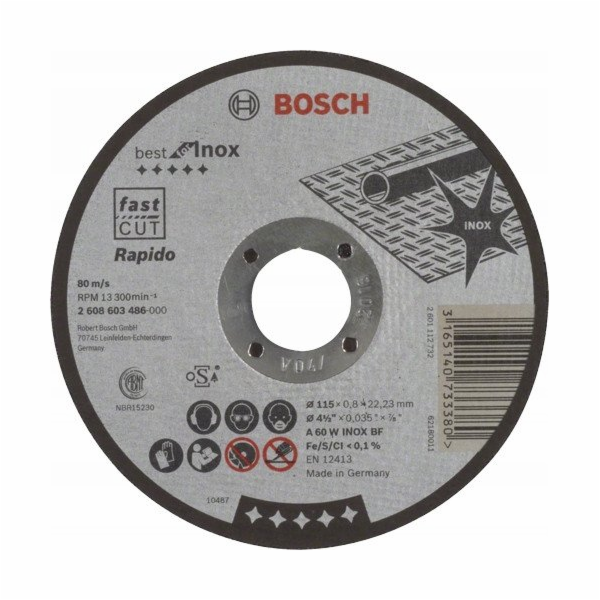 Řezný kotouč Bosch Best Inox 112 mm x 0,8 mm x 22,23 mm