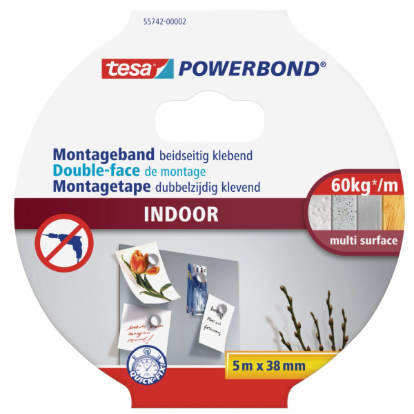 Tesa Montážní páska Powerbond pro vnitřní použití 5 m 38 mm
