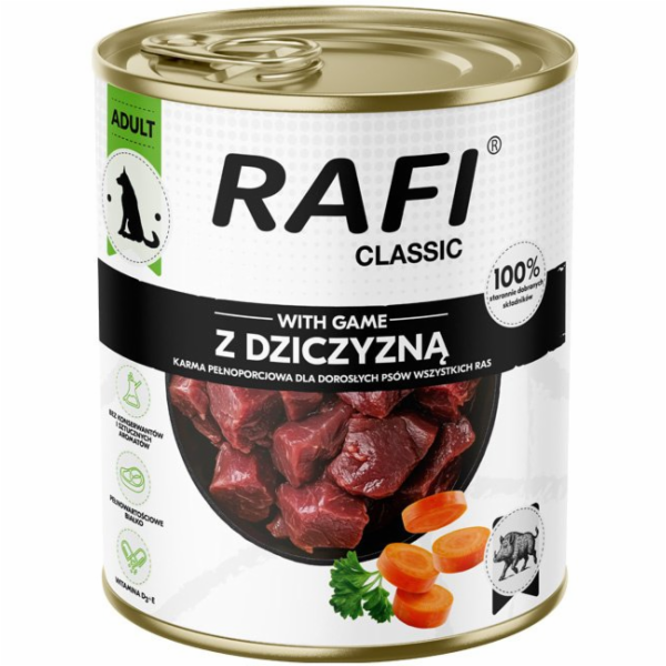 RAFI Classic with game - vlhké krmivo pro psy - 800g