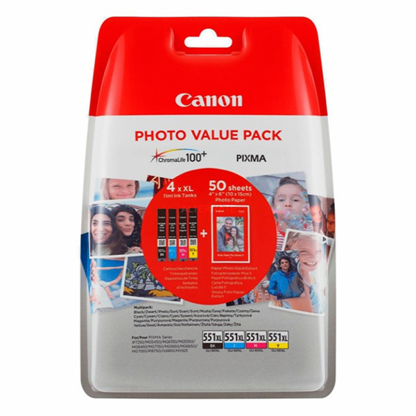 Canon cartridge CLI-551 XL C/M/Y/BK PHOTO VALUE / 4x11ml