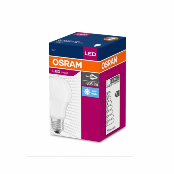 Osram LED žárovka E27  9,5W 4000K 806lm VALUE A-klasik matná