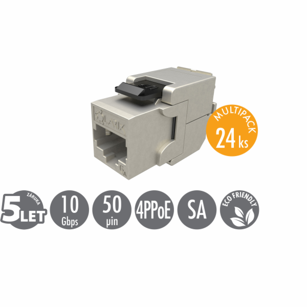 Solarix Keystone - multipack 24ks - 10G CAT6A STP RJ45 če...