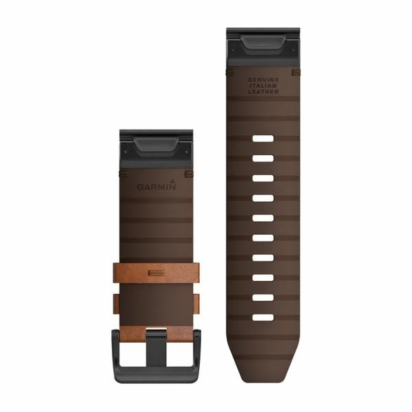 Garmin Řemínek pro fenix6X - QuickFit 26 mm, kožený, hněd...