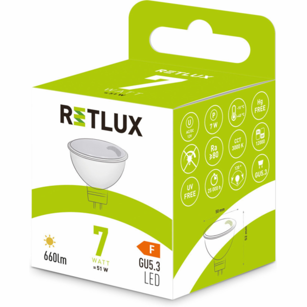 Retlux RLL 420 GU5.3 LED žárovka 7W 