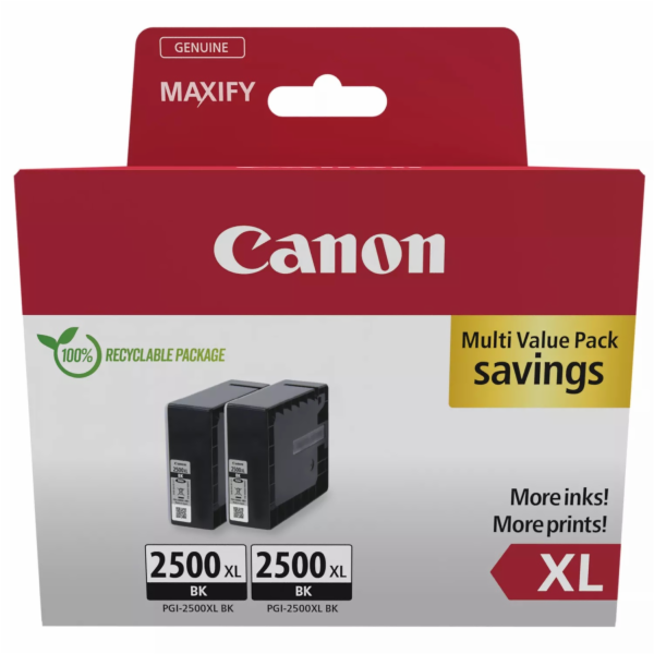 Canon cartridge INK PGI-2500XL/Black/Twinpack / 2500str.