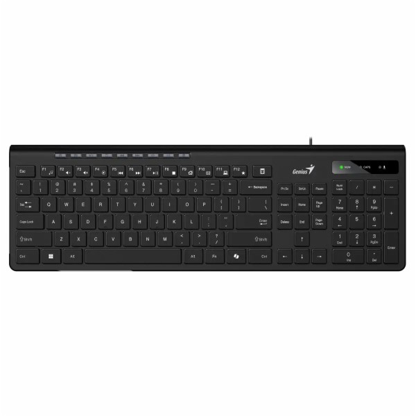 GENIUS klávesnice Slimstar 230 II, Drátová, USB, černá, C...