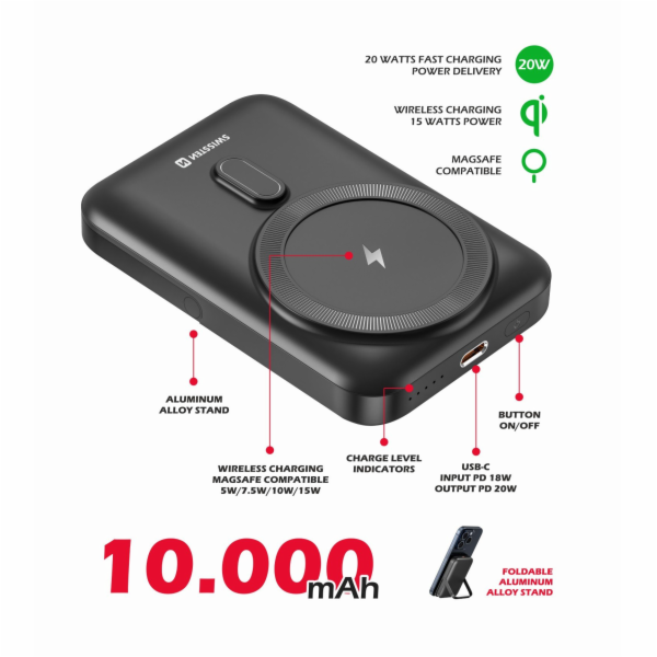 Swissten power bank pd 20w 10000 mah (kompatibilní s mags...