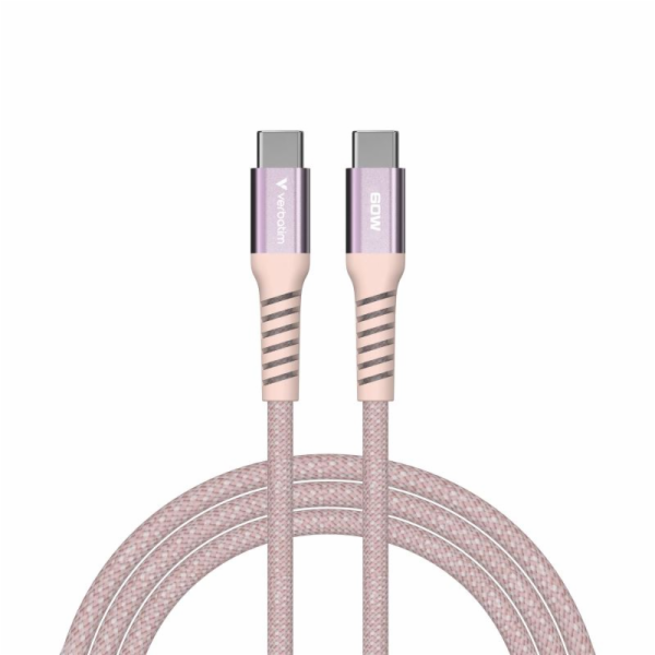 Verbatim Sync&Charge 60W 120cm USB-C/USB-C Magnetic pink ...