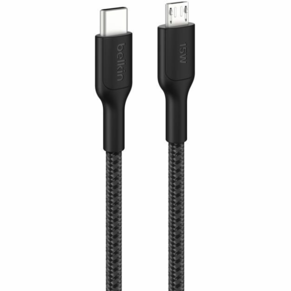 Belkin USB-C/Micro-USB Kabel  1m geflochten, schwarz CAB0...