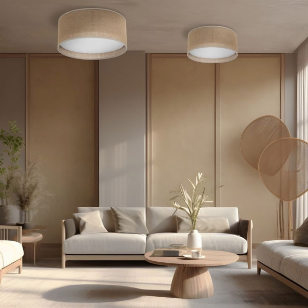 TK Lighting Stropní svítidlo Juta 5798 2x15W E27 juta/bílá