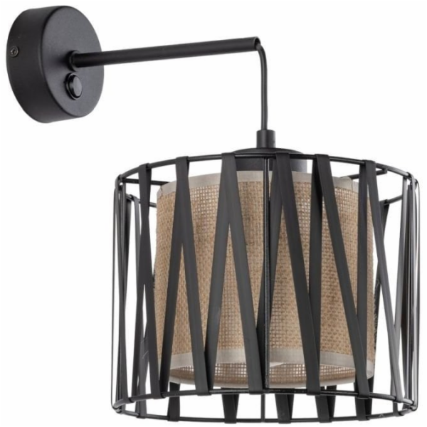 TK Lighting Nástěnná lampa Harmony 5950 1x15W E27 černá/juta