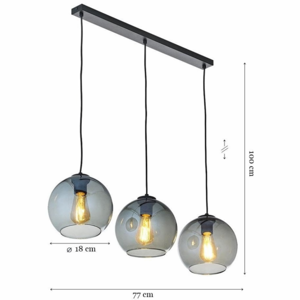 NoName Závěsná lampa TK Lighting Cubus 2818 3x15W E27 čer...