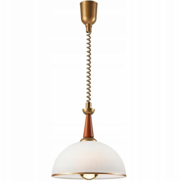 Lamkur Závěsná lampa Chiara 50065 1x60W E27 zlatá/dřevěná