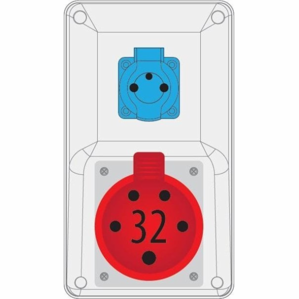Pawbol Rozvodná deska R-BOX COMPACT 32A/5 1x250V - B.325/1