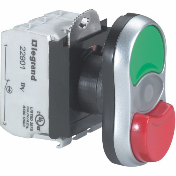 Legrand Dvojité ovládací tlačítko 22mm červené/zelené 1NO...