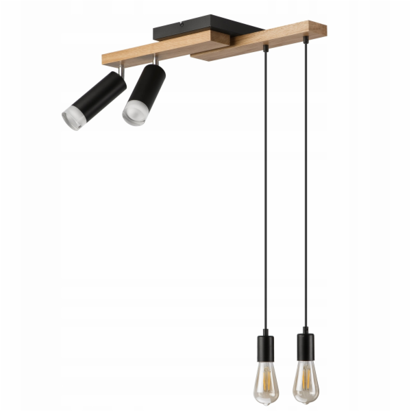Lamkur Stropní svítidlo Cortina 50478 4x15W E27 dub/černá