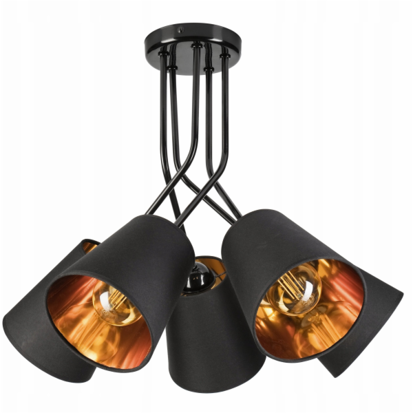 Lamkur Závěsná lampa Irma 50591 5x60W E27 černá