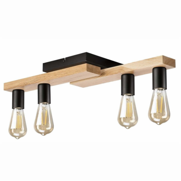 Lamkur Stropní svítidlo Matte 50287 4x15W E27 dřevěné/černé