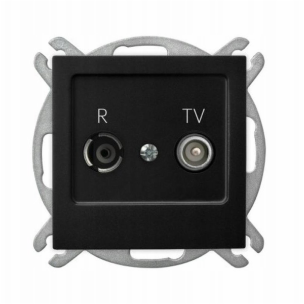 Ospel RTV zásuvka As GPA-10GP/m/33 průchozí 10dB černá me...