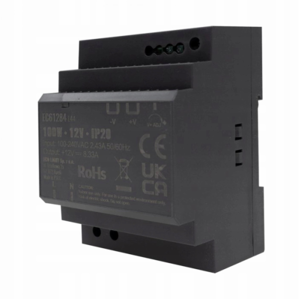 Eco Light Prémiový napájecí zdroj na DIN lištu EC61285 12...