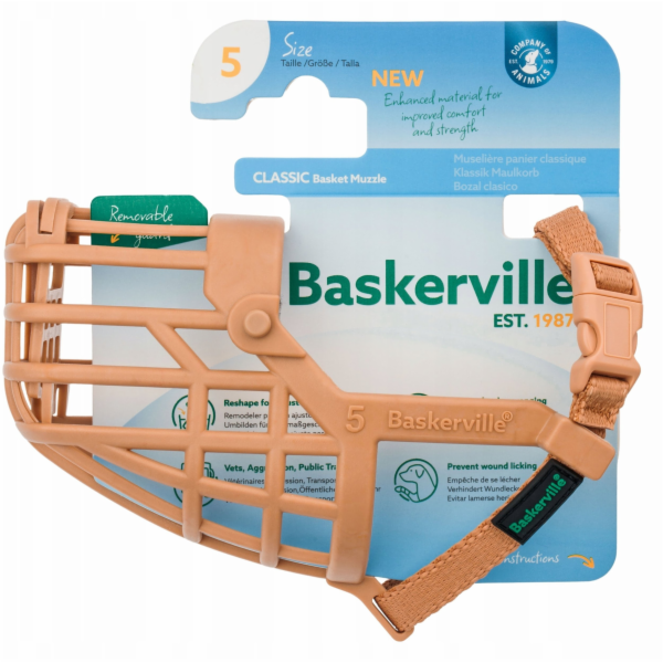 Baskerville NÁHUBEK CLASSIC 5 BÉŽOVÝ délka 6 cm obvod 24 cm