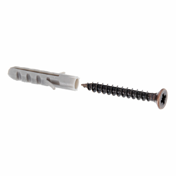 Sada vrutů a hmoždinek, leštěná ocel, 3 mm x 25 mm