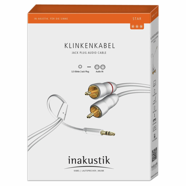 in-akustik Star Audio Kabel 3,5 mm Jack - Cinch 1,5 m