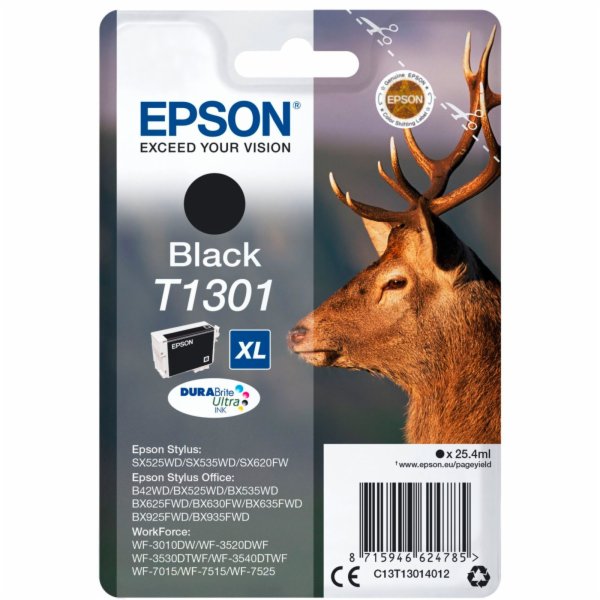 EPSON ink čer Singlepack "Jelen" Black T1301 DURABrite Ul...