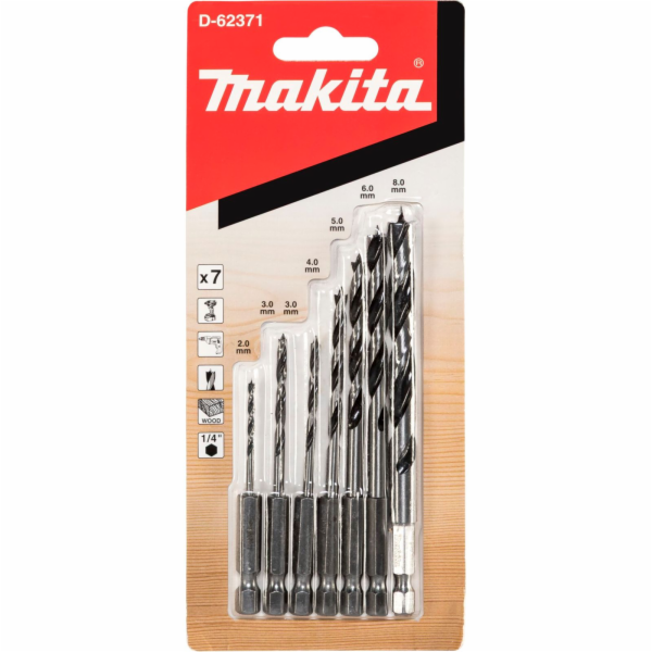 Makita "Sada vrtáků do dřeva 1/4"" D-62371"