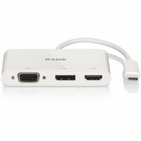 USB Adapter, USB-C Stecker > VGA + HDMI + DisplayPort Buchse