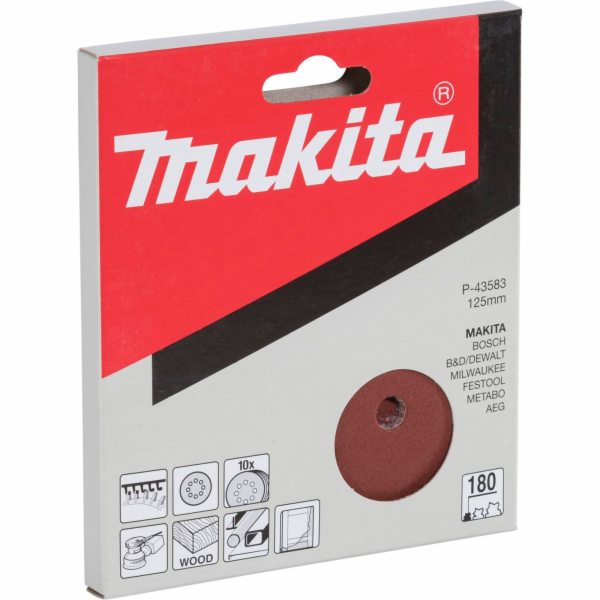 Brusný papír Makita P-43583 125mm K180, 10ks